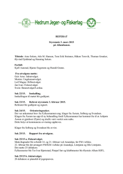 Referat styremøte 3.mars 2015