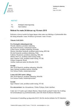 Referat fra møte 24.februar og 10.mars 2015