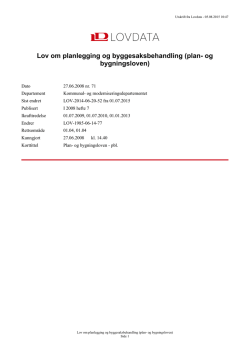Lov om planlegging og byggesaksbehandling byggelov