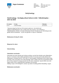 foreløpig utkast helseoversikt / folkehelseplan