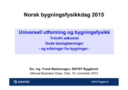 Norsk bygningsfysikkdag 2015