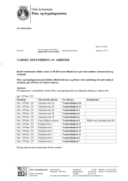 Varsel om endringtildeling av adresse