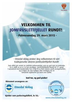 Rennprogram Jomfruslettfjellet Rundt 2015