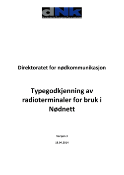 Typegodkjenning av radioterminaler i Nødnett 20150415