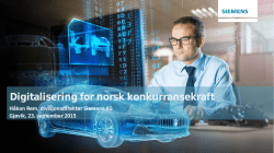 DIGITALISERING FOR NORSK KONKURRANSEKRAFT v/Håkon