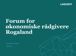 Forum for økonomiske rådgivere Rogaland