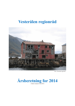 Vesterålen regionråd Årsberetning for 2014