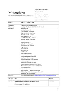 FAU møtereferat 19.oktober 2015