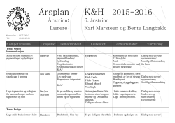 Årsplan K&H 2015-2016