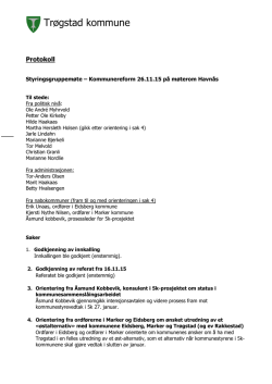 Protokoll fra møte 26.11.15 i styringsgruppa for kommunereform