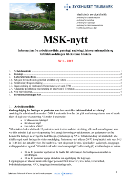 MSK-nytt mars 2015 - Sykehuset Telemark HF