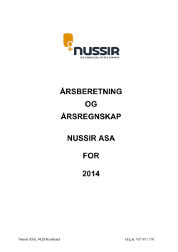 Årsberetning Nussir 2014 / Annual Report Nussir 2014