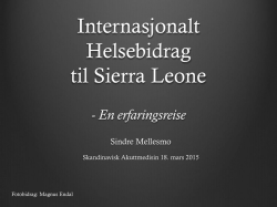 Internasjonalt helsebidrag til Sierra Leone - Mellesmo