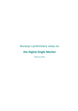 Norway`s preliminary views on the Digital Single