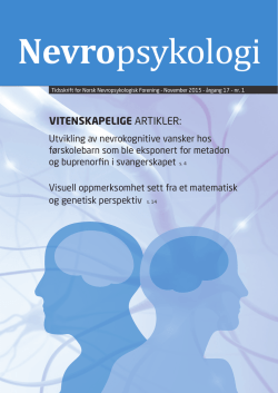 Nummer 1 2015 - Norsk Psykologforening