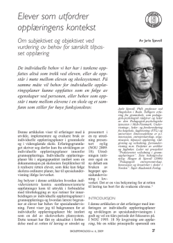 Elever som utfordrer opplæringens kontekst