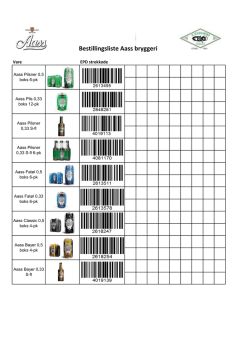 Bestillingsliste Aass bryggeri