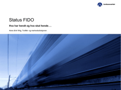 Status FIDO - Jernbaneverket