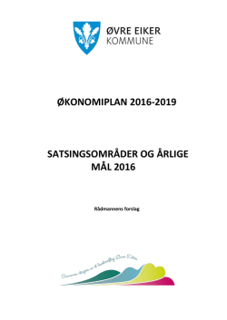 Økonomiplan 2016-2019 - rådmannens forslag