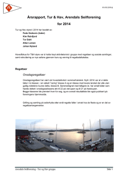 Årsrapport_TurHav_2014 - Arendals Seilforening