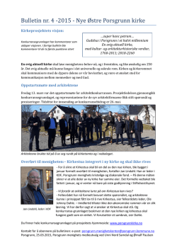 Bulletin nr. 4 -2015 - Nye Østre Porsgrunn kirke
