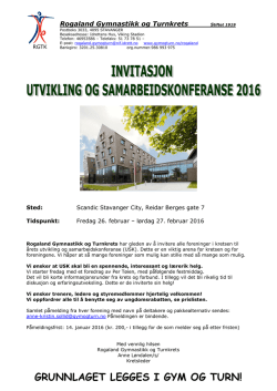 Invitasjon til USK 2016 - Norges gymnastikk og turnforbund