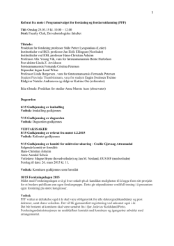Referat PFF mars 2015 - Det odontologiske fakultet
