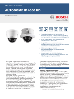 AUTODOME IP 4000 HD - Bosch Security Systems