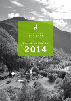 Årsrapport 2014 - Indre Sogn Sparebank