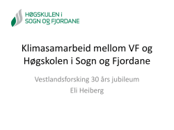 Samarbeid mellom VF og Høgskolen i Sogn og