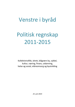 Politisk regnskap 2011-2015 kortversjon
