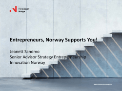 Entrepreneurs, Norway Supports You!