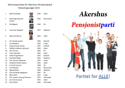 Pensjonistpartiet i Akershus` sin valgbrosjyre 2015