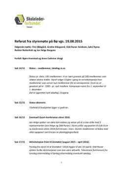 Referat fra styremøte på Bø vgs. 19.08.2015