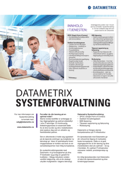 DATAMETRIX SYSTEMFORVALTNING