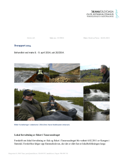 Årsrapport Tanavassdragets fiskeforvaltning 2014