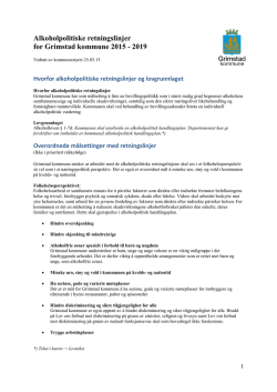 Alkoholpolitiske retningslinjer for Grimstad kommune 2015
