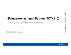 Øvingsforelesning i Python (TDT4110)