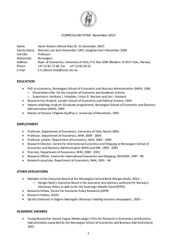 CURRICULUM VITAE: November 2015 EDUCATION