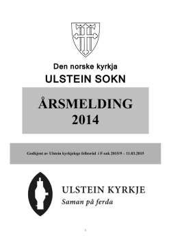 ÅRSMELDING 2014 - Ulstein kyrkje
