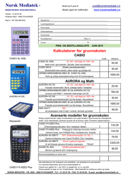 Kalkulatorer for grunnskolen - prisliste juni 2015