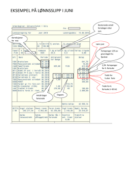 EKSEMPEL PÅ LØNNSSLIPP I JUNI