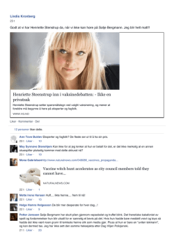 Henriette Steenstrup inn i vaksinedebatten: - Ikke