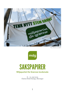SAKSPAPIRER - Miljøpartiet De Grønne