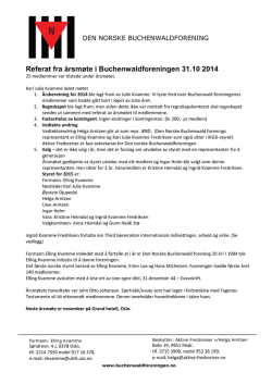 Årsrapport 2014 - Den norske Buchenwald foreningen