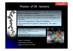 Physics of Oil recovery