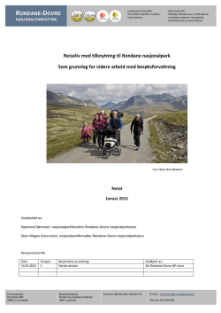 Reiselivskartlegging Rondane.