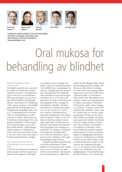 Oral mukosa for behandling av blindhet