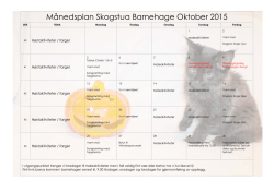 Månedsplan Skogstua Barnehage Oktober 2015