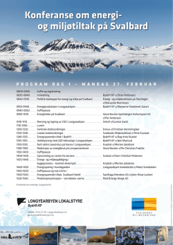 Konferanse om energi- og miljøtiltak på Svalbard